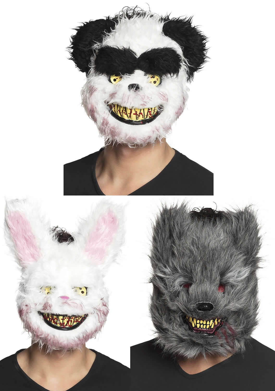 Maske Horror Mit Pluschfell Grusel Karneval Fasching Halloween Ebay
